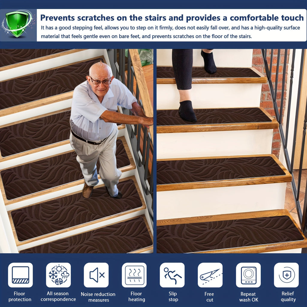 7/15pcs Stair Treads, Reusable Carpets, Durable Stair Runners, Washable Rugs, For Wood Step Pet Staircase Home Room Supplies Spring Decor Gift