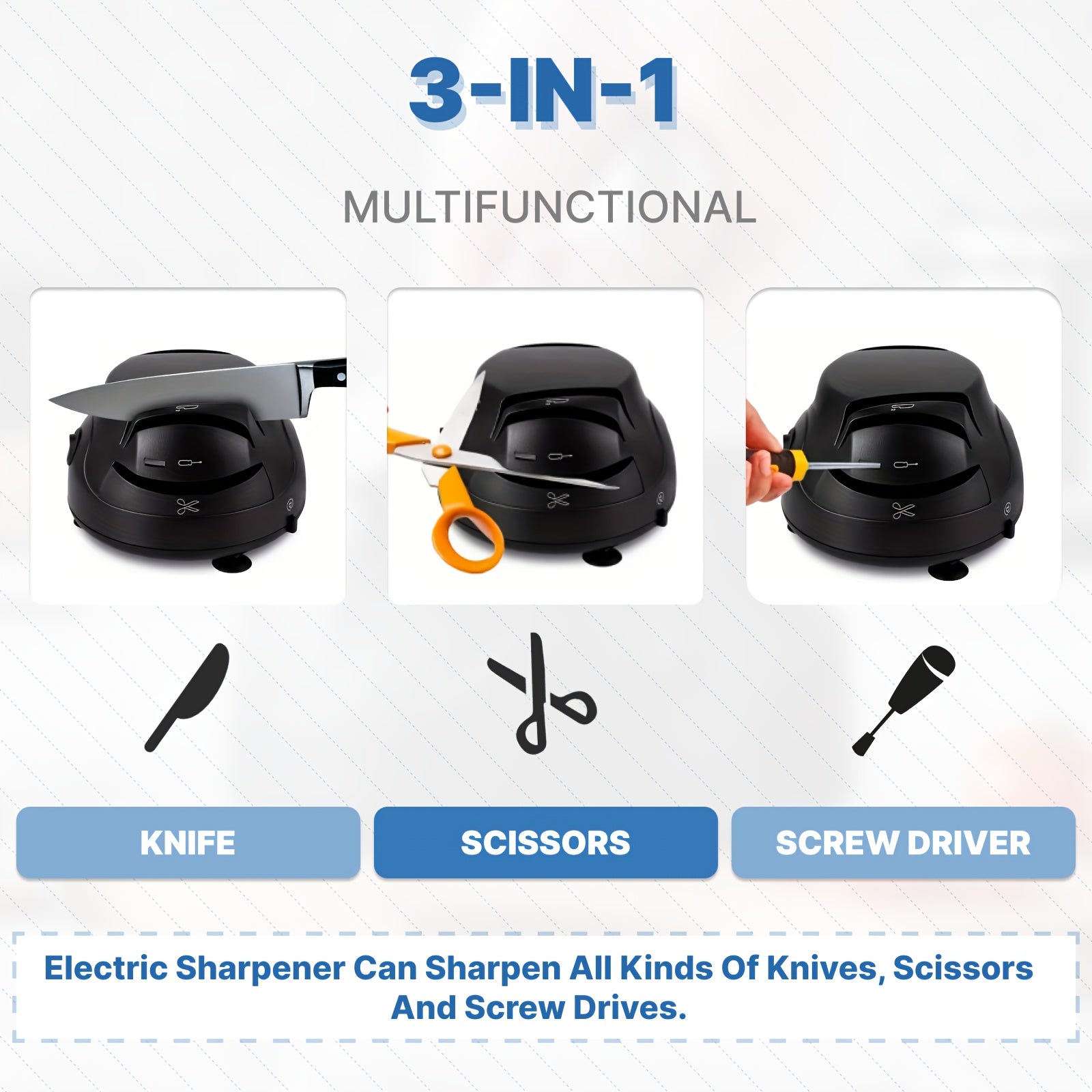 [Professional Knife Sharpener] WANVOAPLS Professional Electric Knife Sharpener