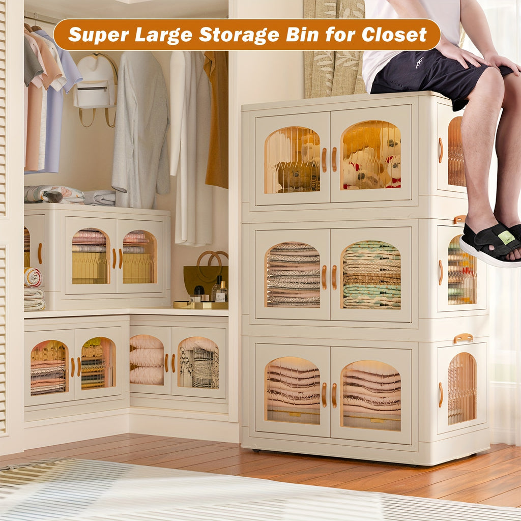 75GALPlastic Storage Bins with Lids and Magnetic Doors | Food Storage Containers