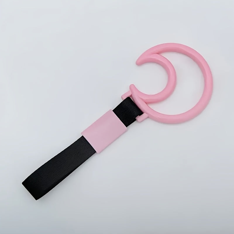 JDM Racing Moon Anti Static Car Pendant - Durable PVC & Nylon Drift Pendant with Safety Warning Ring, Multi-functional Automotive Traction Strap | Decorative & Functional Automotive Accessory