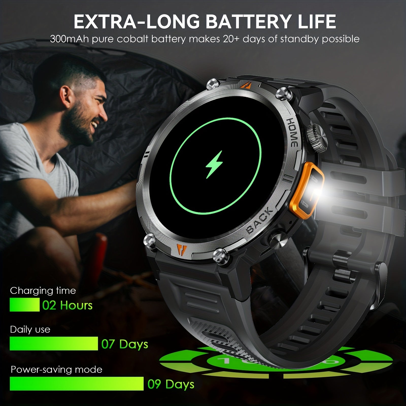 [JELLOO Smart Watch] JELLOO Sports Smart Watch | 1.45" HD Screen, Wireless Calling Function