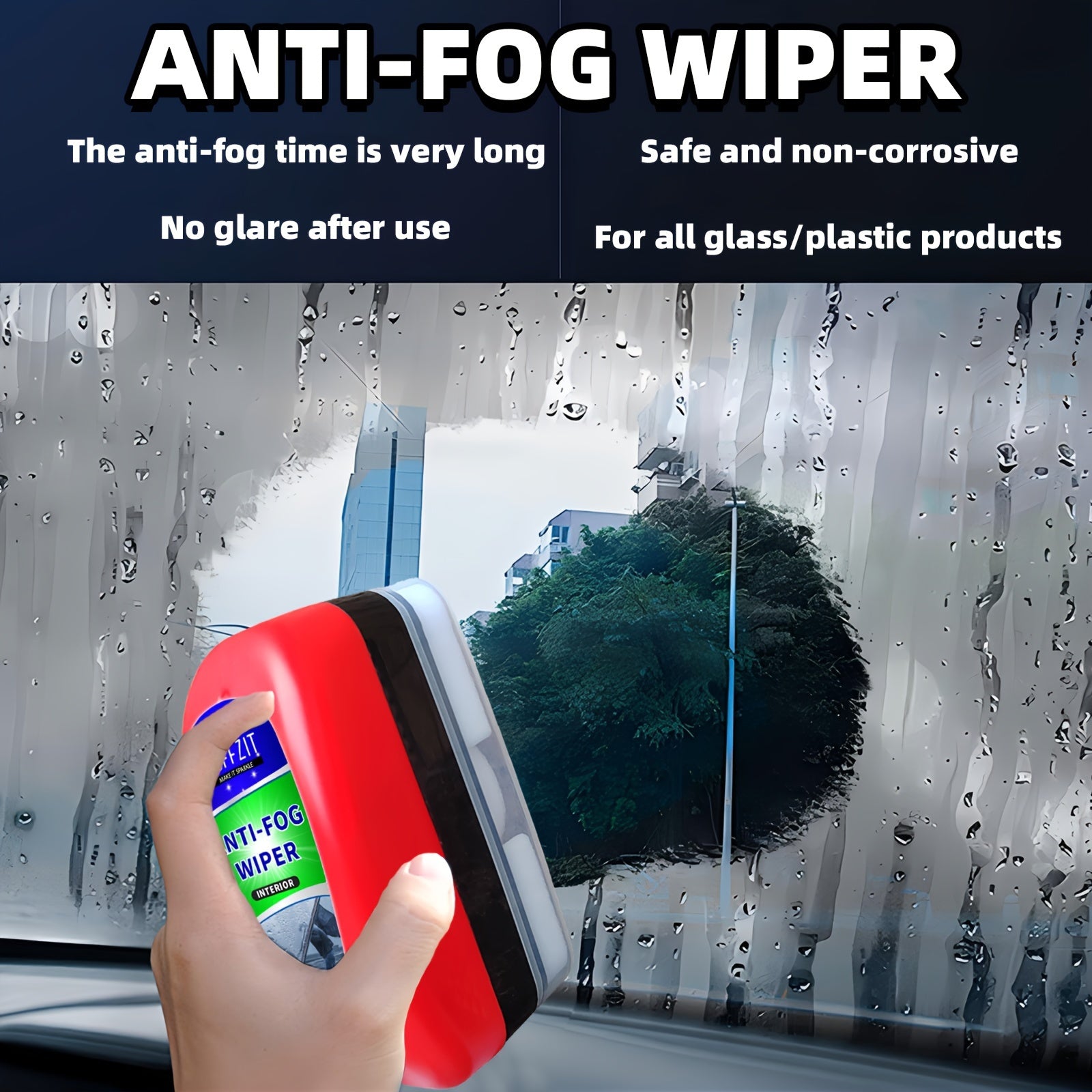 Anti-Fog Wiper for Windshield, Portable Car Glasses Defogger Prevent Fogging Defogging Sponge Wiper for Automotive Vehicles Helmets Mirrors -120Ml/4Oz