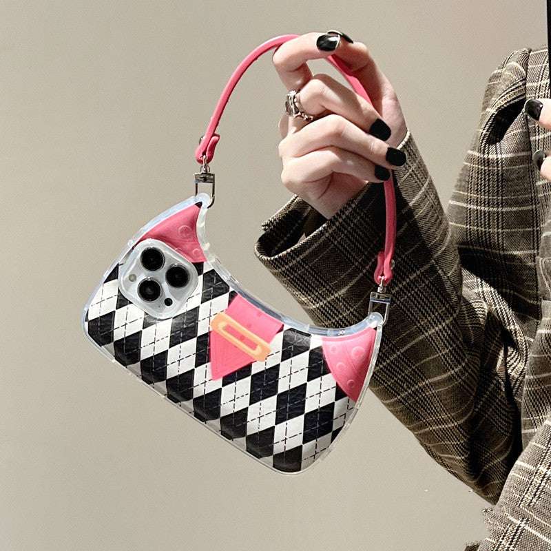 RAMODO Chic Diamond Lattice Handbag iPhone Case