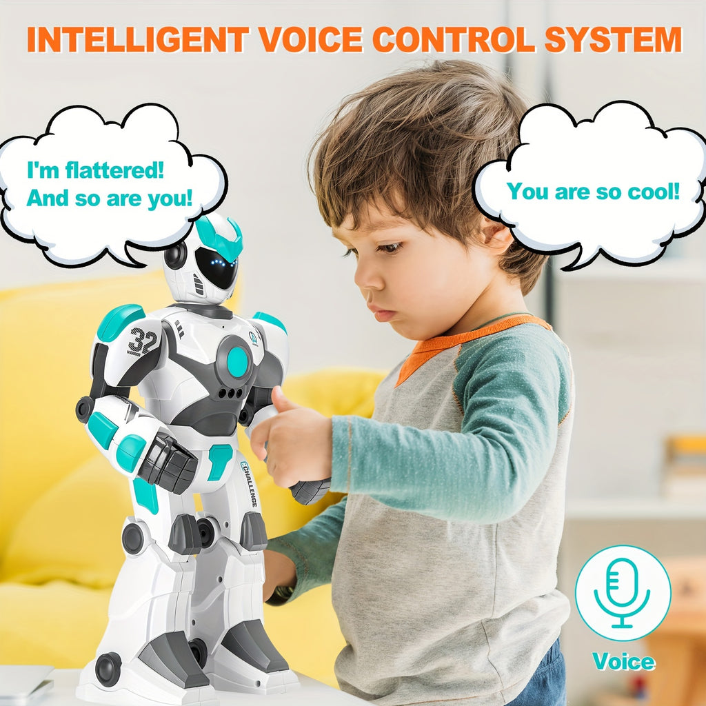Remote Voice Control Large Robot: 2.4Ghz WiFi Signal Intelligent Programmable Popular Science Story Toys with Gesture Sensing Presents for Kids Christmas Halloween Gift