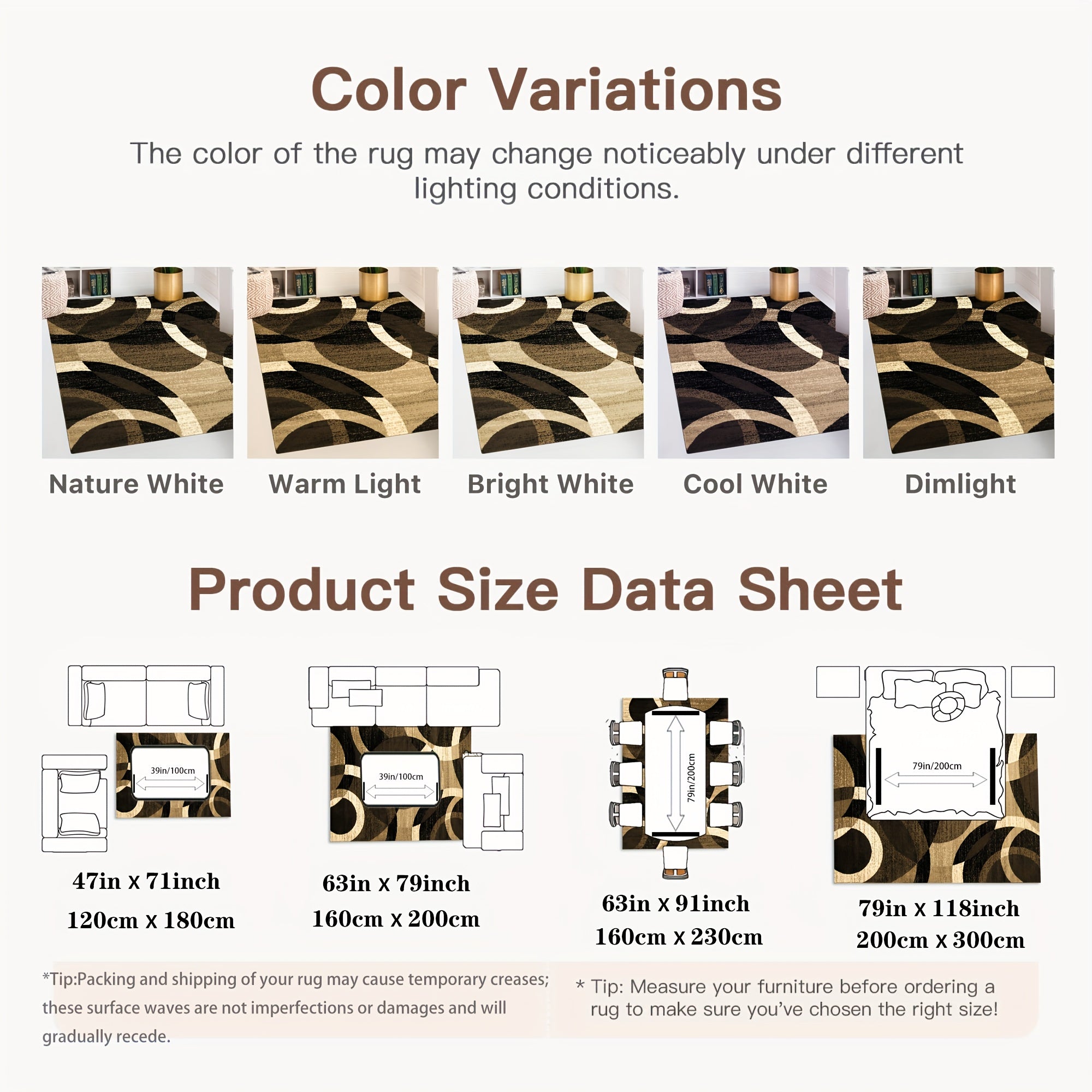 1pc Extra Large Luxury Mat - Black, Golden, Beige Modern Geometric Pattern Large Area Mat - Plush Soft Polyester Fiber Mat for Living Room, Bedroom, Kitchen - Machine Washable & Non-Slip Backing - Elegant Home Decor in Black,