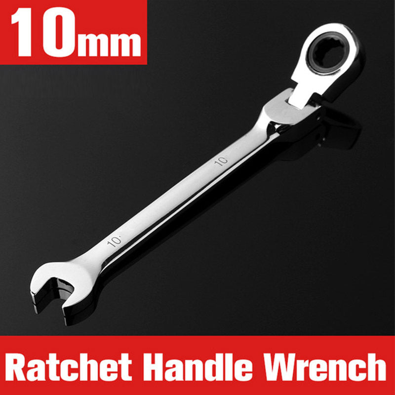 1pc/12pcs Ratchet Wrench Set | Dual-Use Flexible Head, Chrome Vanadium Steel, Automotive Manual Tools