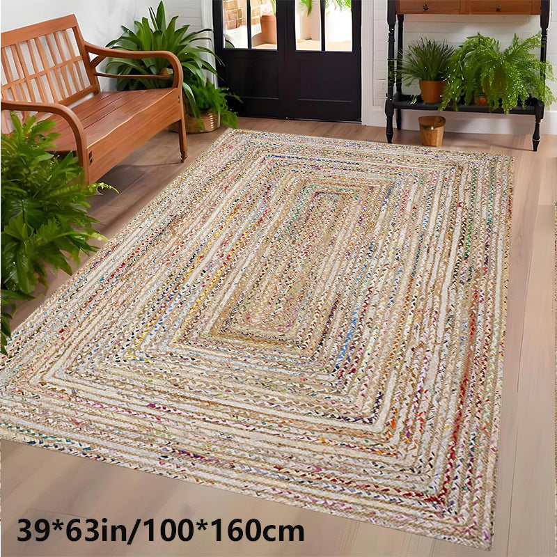Large Modern Nordic Style Area Mat - 79" x 118" Non-Slip, Machine Washable, Easy Clean Polyester Mat with Intricate Weave Design for Living Room, Bedroom, Dining, and Outdoor Spaces, Rugs for Living Room