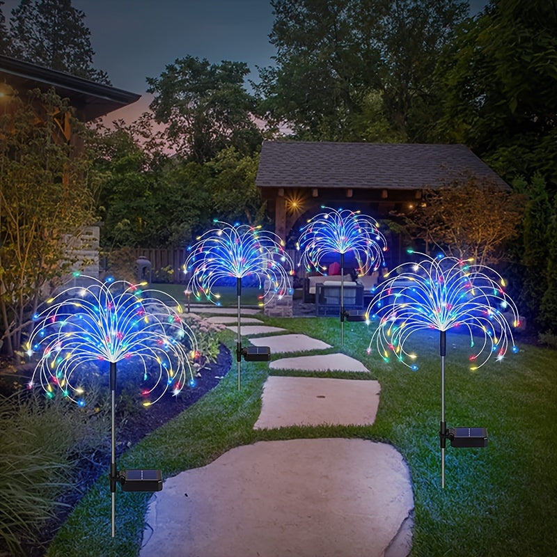 American Independence Day Celebration, Solar LED Fireworks Fairy Lights With 8 Working Modes, For Outdoor Garden Decoration, Yard Parties, Christmas, Weddings, Lawn Pathways