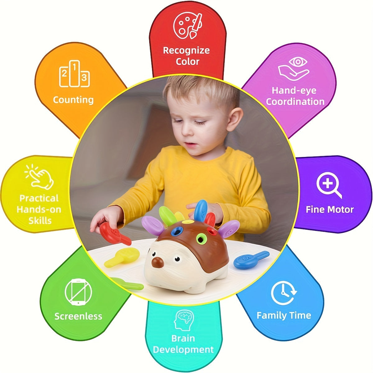 Hedgehog Splicing Toys, Hand Eye Coordination Toys, Focus Training Toys, Educational Early Education Toys, Holiday And Birthday Toys Gifts