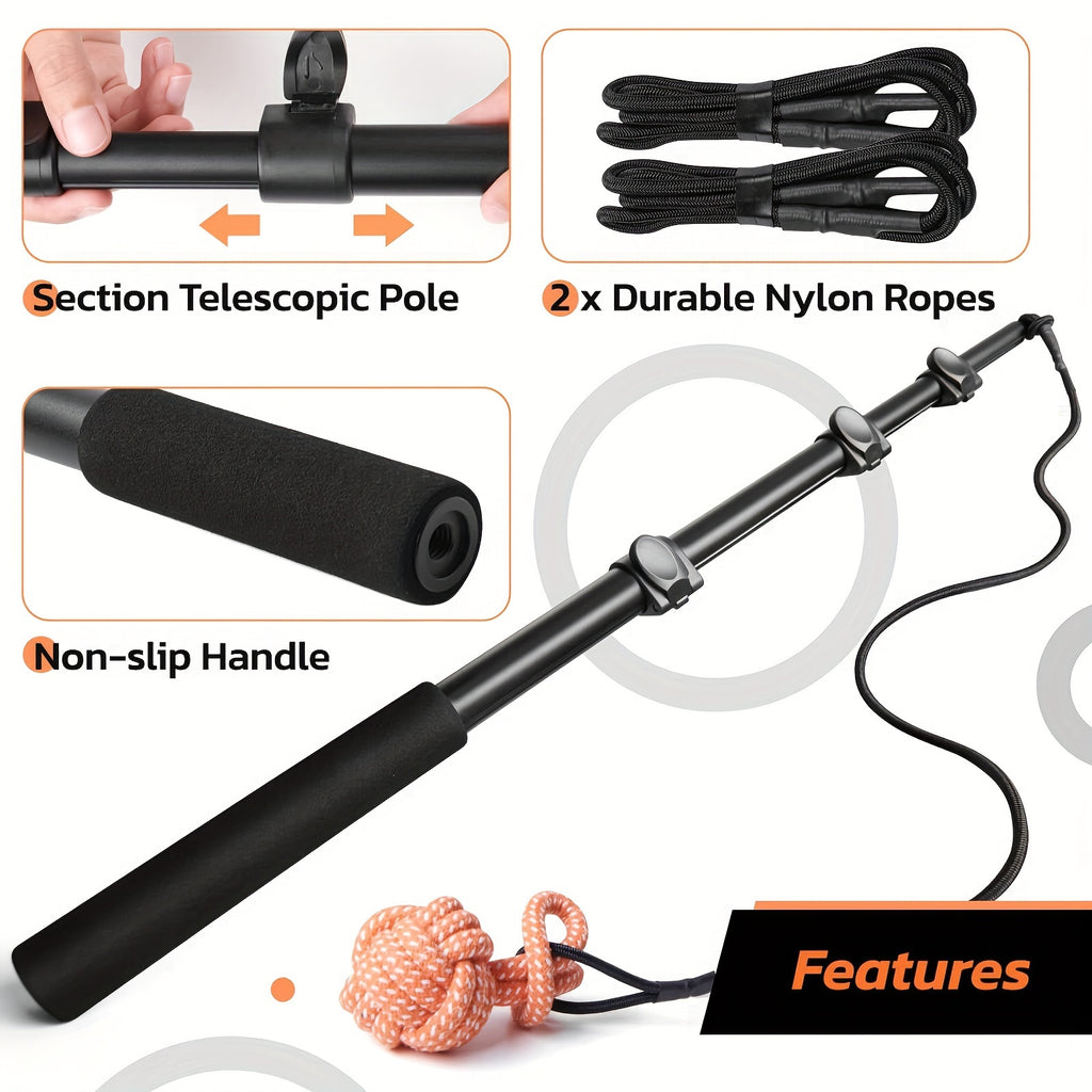 Flirt Pole For Dogs Interactive Dog Toys For Large Medium Small Dogs Chase And Tug Of War, Dog Teaser Wand With Lure Chewing Toy For Outdoor Exercise & Training (Pole-48.8inch)