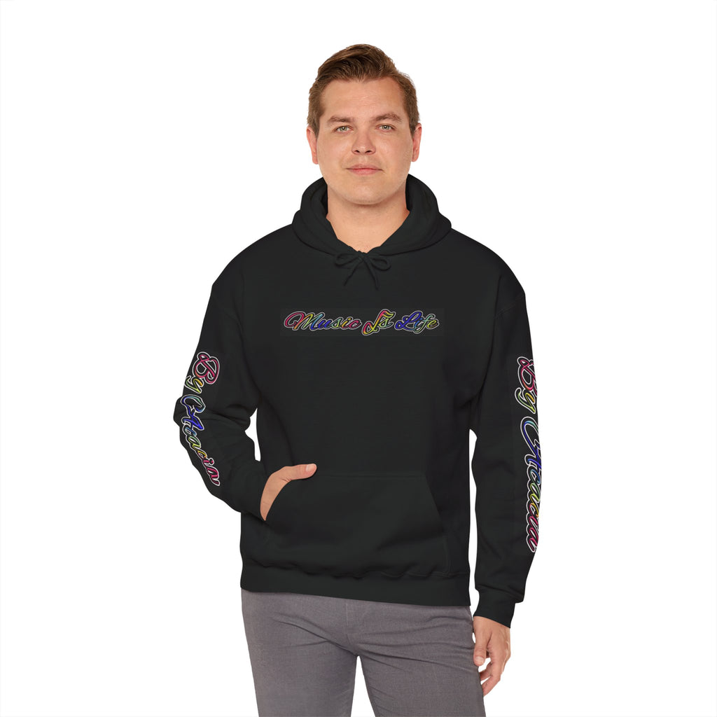 Music Is Life Hoodie — Colorful Watercolor Note Graphic Pullover