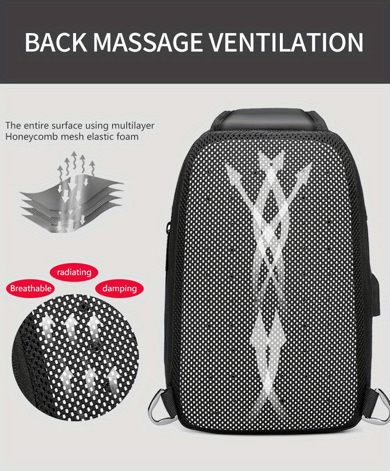 ReSilvery New Men's Chest Bag Business Single Shoulder Bag Large Capacity Crossbody Bag Breathable Casual Sports Bag