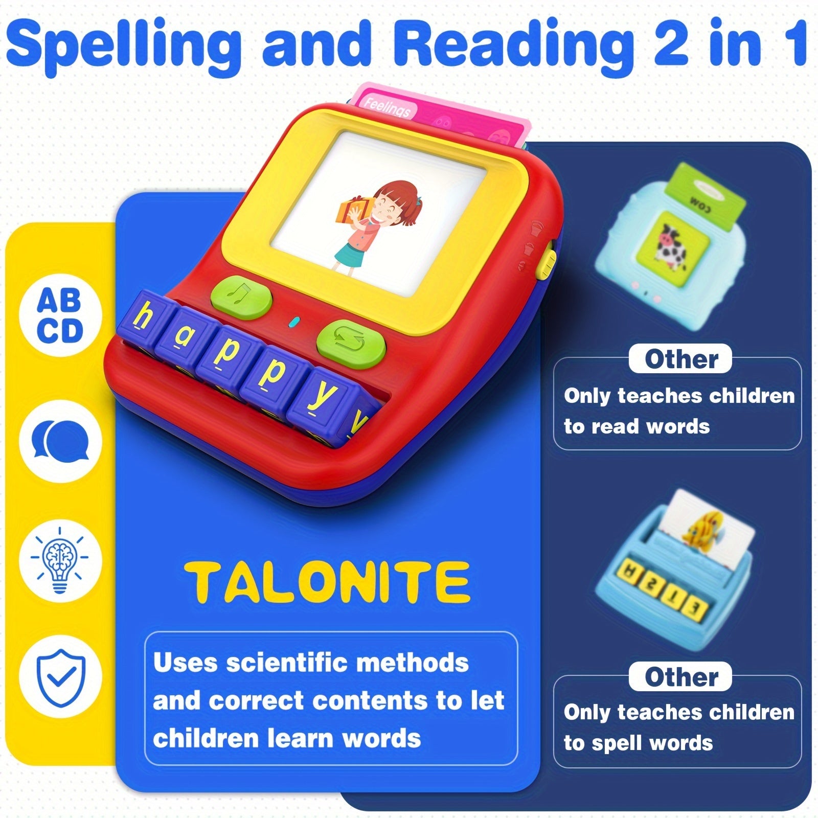 Learning Educational Toys For 3 4 5 6 7 8 Year Old Boys Girls, Talking Flash Cards With 158 Sight Words, Matching Letter Game