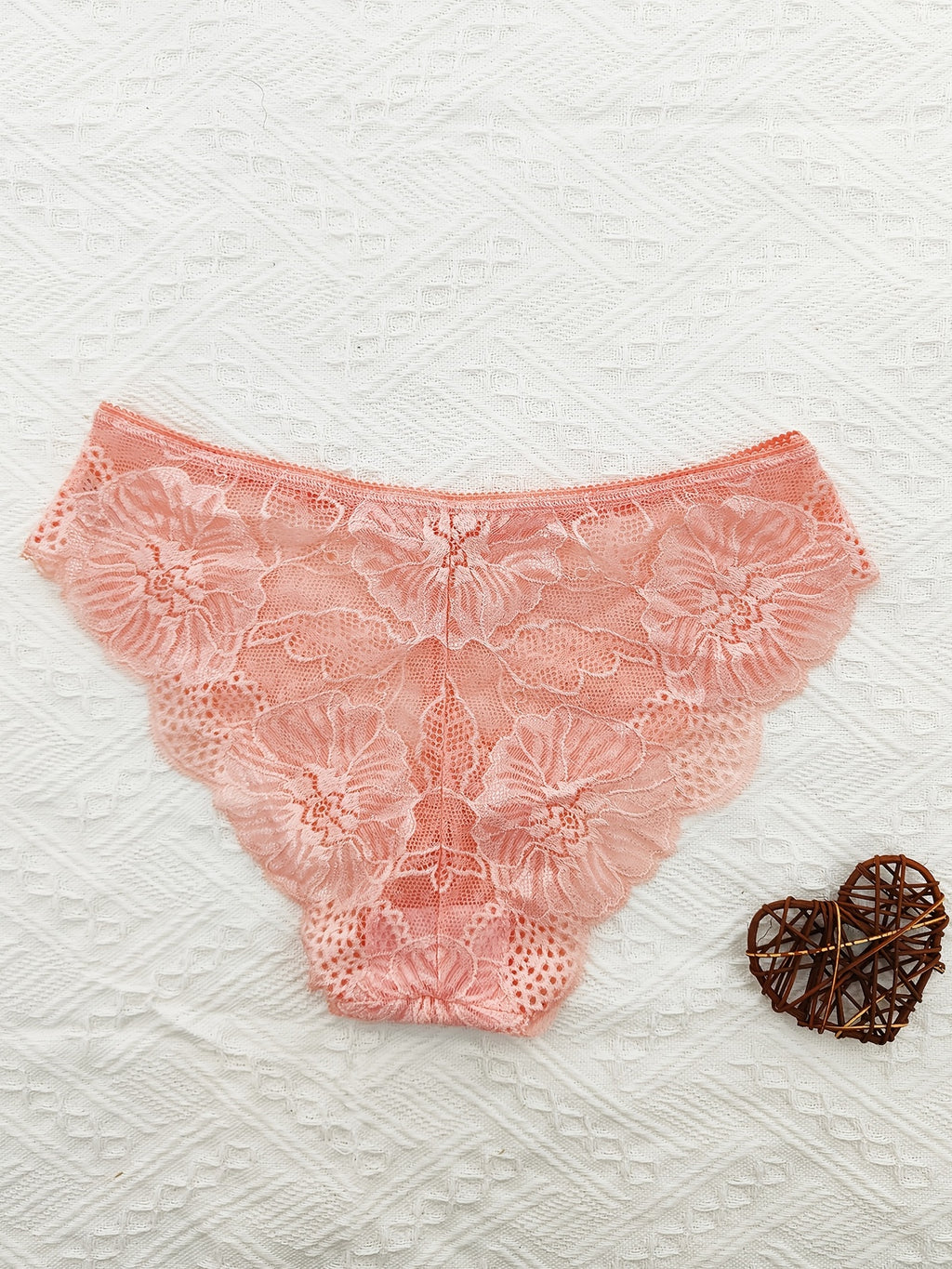 6pcs Comfortable Jacquard Lace Bow Hipster Bikini Panties, Low Waist Breathable Women's Lingerie & Underwear