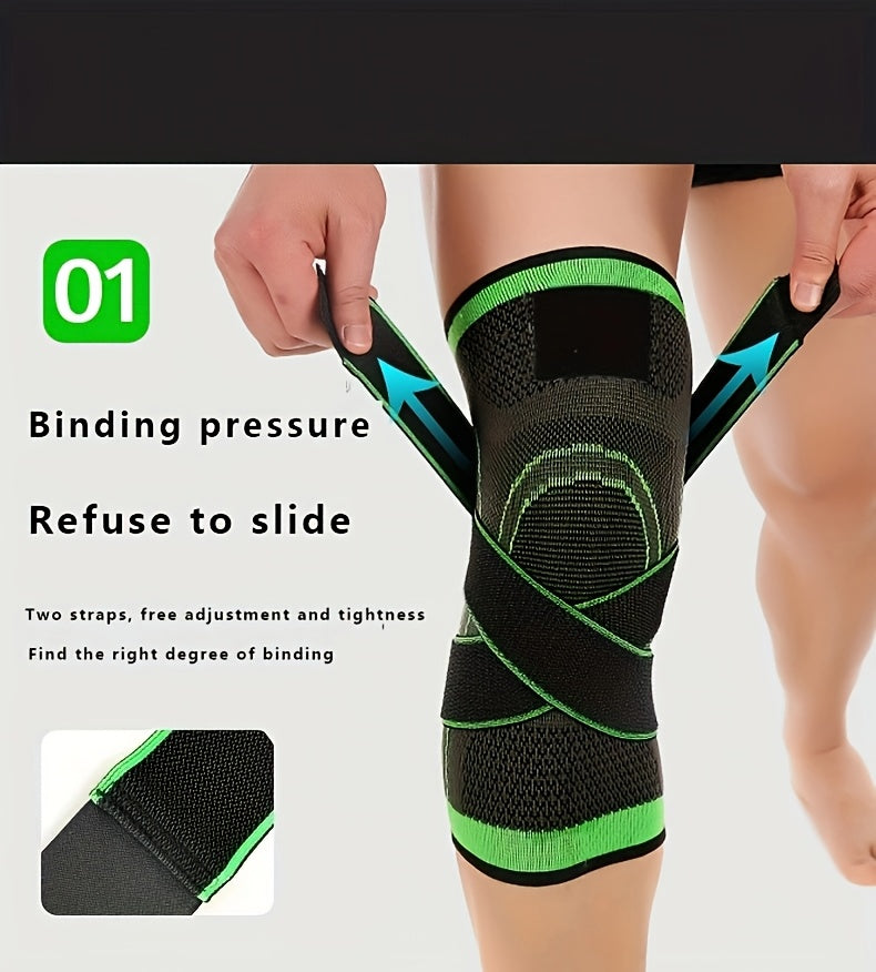 1pc Strap Knee Protector Sports Knee Support Adjustable Compression Breathable Joint Protection Sports Knee Protector Strap Compression Basketball Running