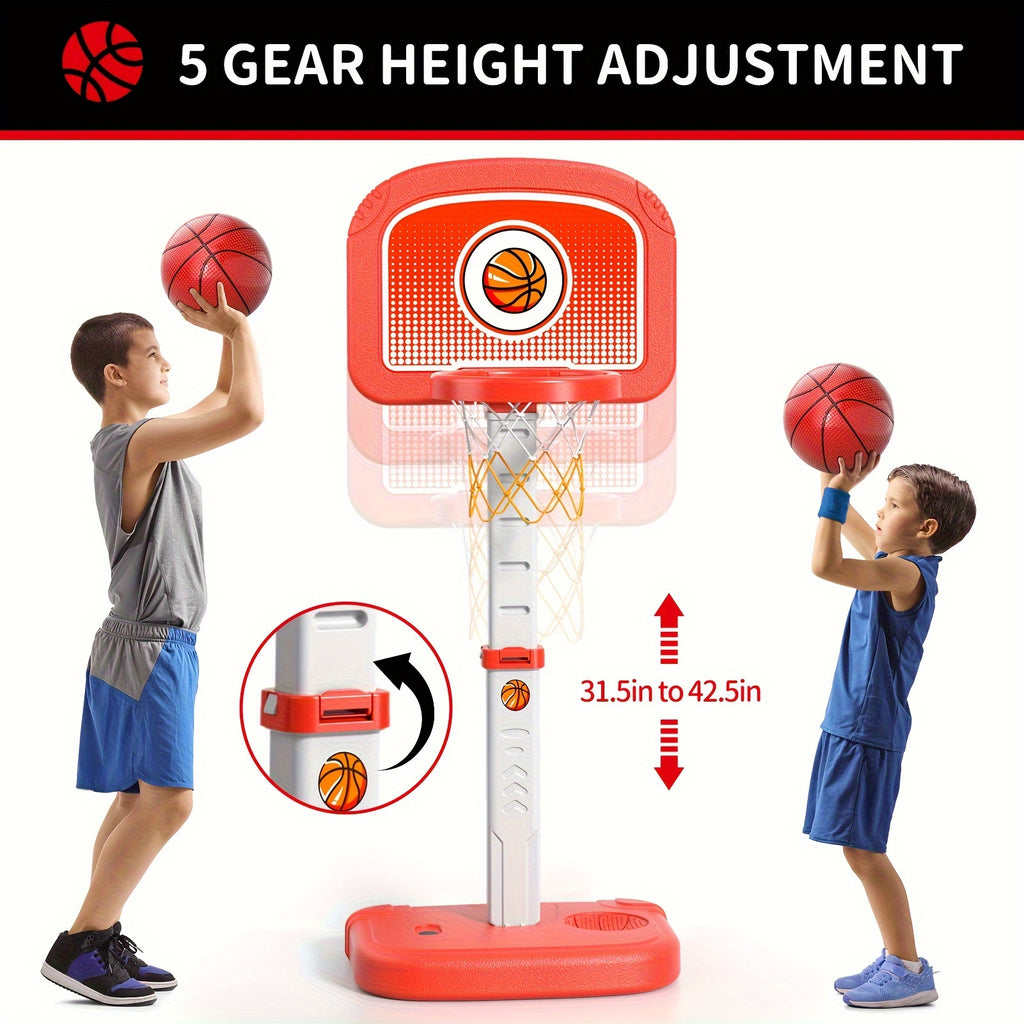 Swimming Pool Basketball Hoop Outdoor Toys with 4 Balls, Basketball Hoop Indoor Outdoor Toys Gifts for 3 4 5 6 7 8-12 Year Olds Boys Kids