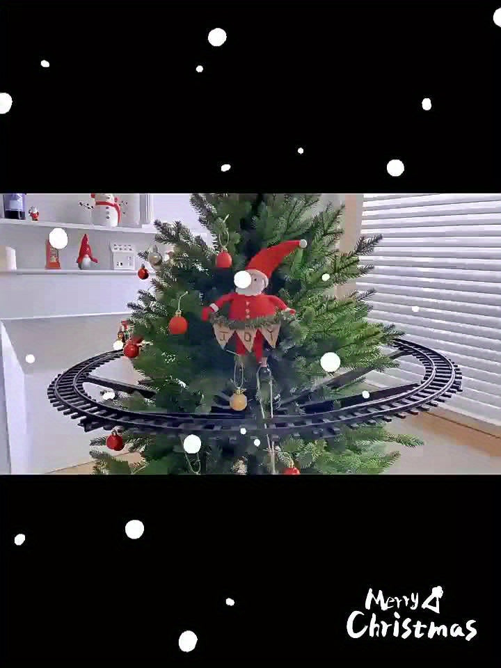 Foreign Trade Electric Christmas Train, Electric Sound And Light Can Hang Christmas Tree Christmas Rail Car, Christmas Gift Toys Peripheral Products Christmas Decor Gift For Christmas Halloween,