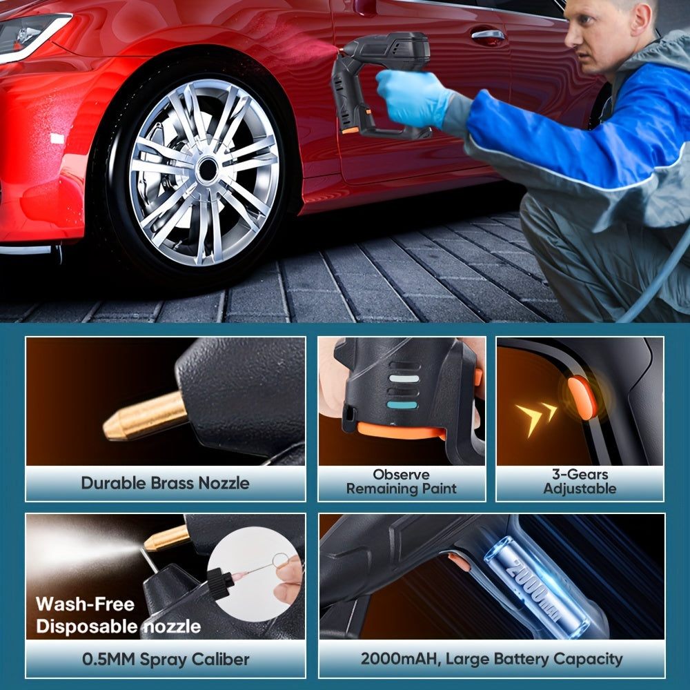 11 Inch Electric Paint Spray Gun, Handheld High Power Portable Cordless Paint Spray Guns