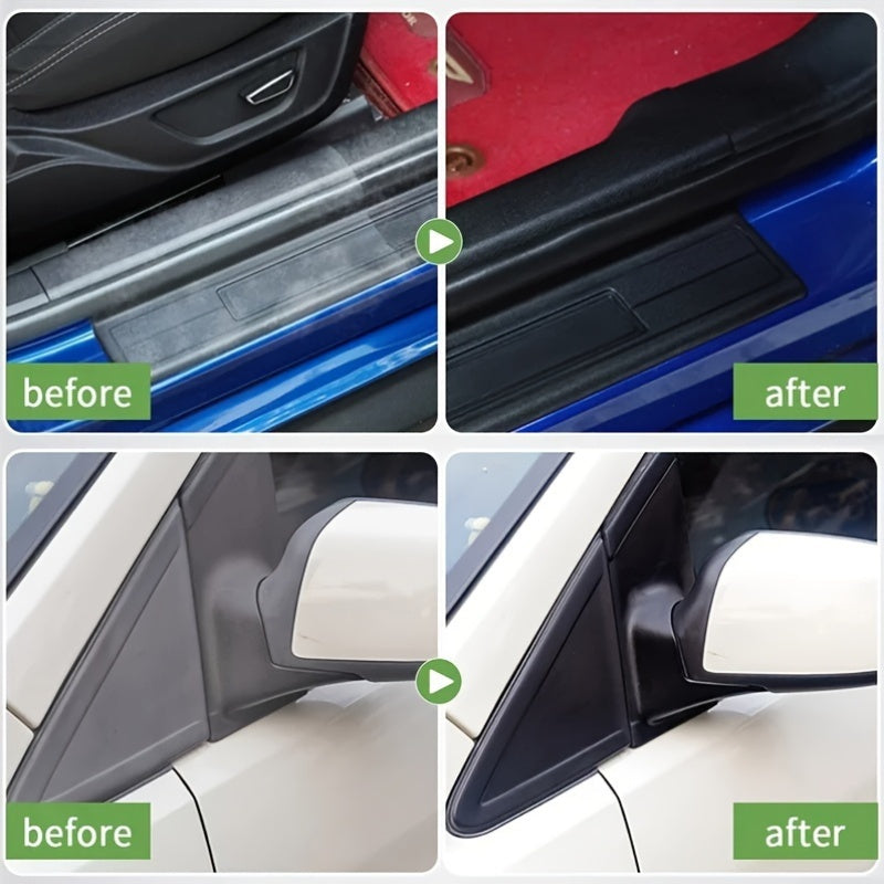 Automotive plastic parts renovator - tire light brightener - black interior light repair scratches crystal coating dashboard wax maintainer