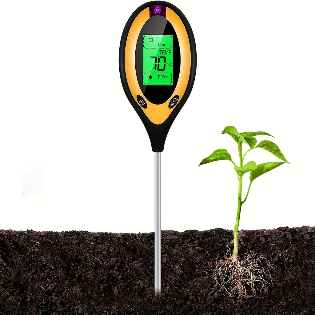 1pc 4-in-1 Soil Detector Light Temperature Soil Moisture Meter PH Value Soil Tester, Plant & Soil Monitoring