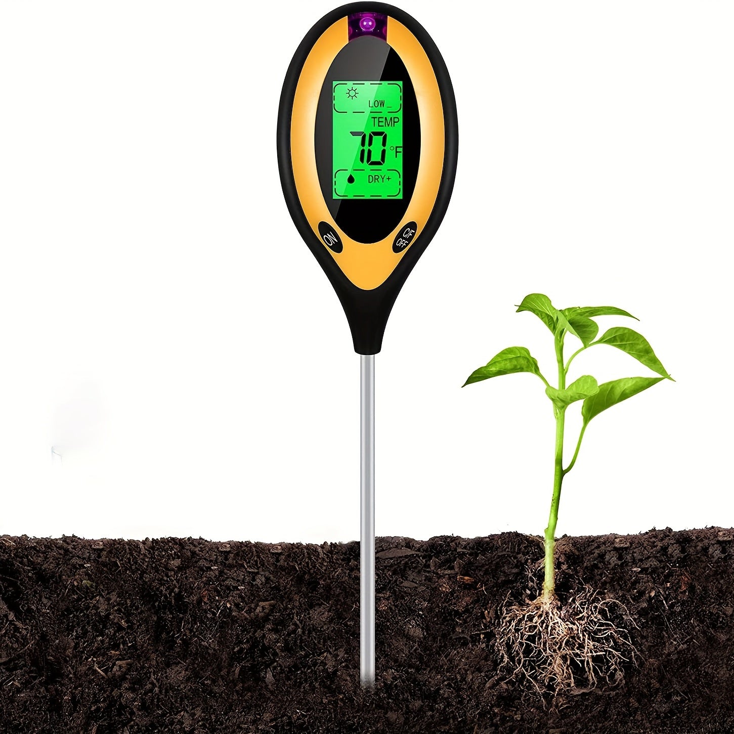 1pc 4-in-1 Soil Detector Light Temperature Soil Moisture Meter PH Value Soil Tester, Plant & Soil Monitoring