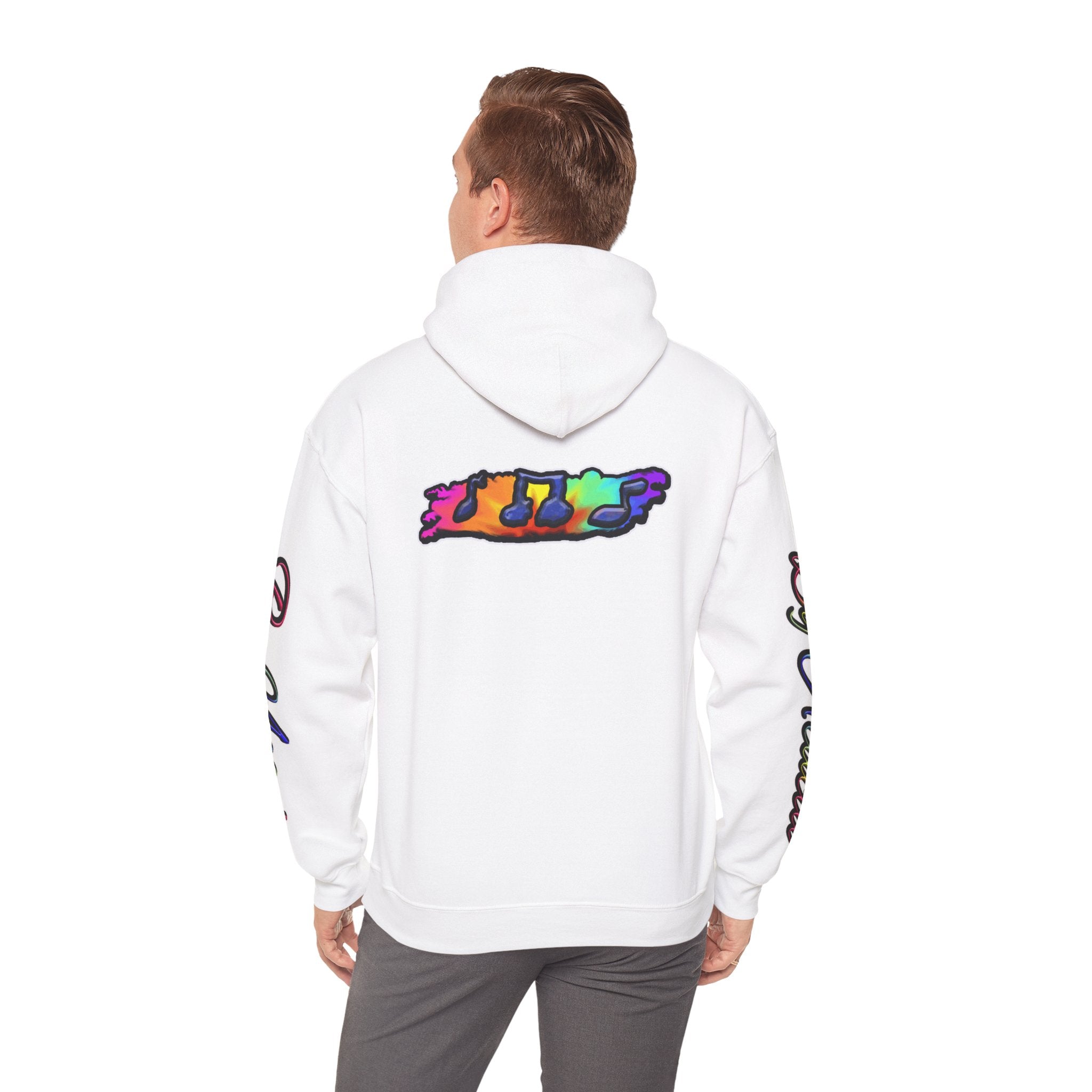 Music Is Life Hoodie — Colorful Watercolor Note Graphic Pullover