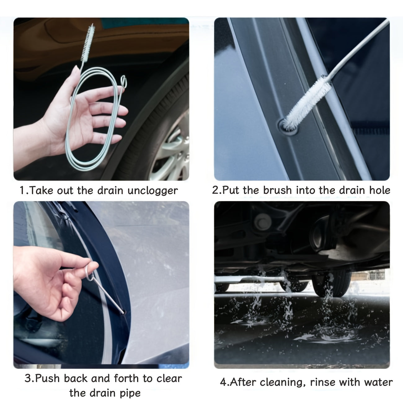 1pc Car Sunroof Drain Hole Dredge Stainless Steel Drain Pipe Clearing And Cleaning Tool Skylight Artifact Air Conditioner Cleaning Tool
