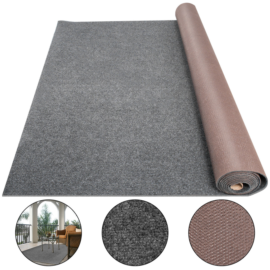 VEVOR Gray Marine Carpet 6 ft x 18 ft Boat Carpet Rugs Indoor Outdoor Rugs for Patio Deck Anti-Slide TPR Water-Proof Back Cut Outdoor Marine Carpeting Easy Clean Outdoor Carpet Roll