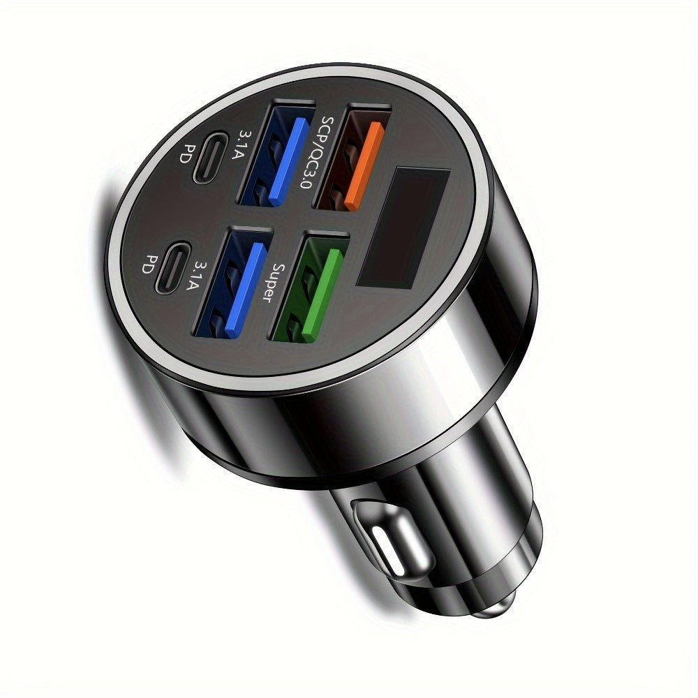 1 Pac 2025 Military-Grade] 10X HYPER-SPEED Car Charger, The Ultimate 6-in-1 Charging Station Hub
