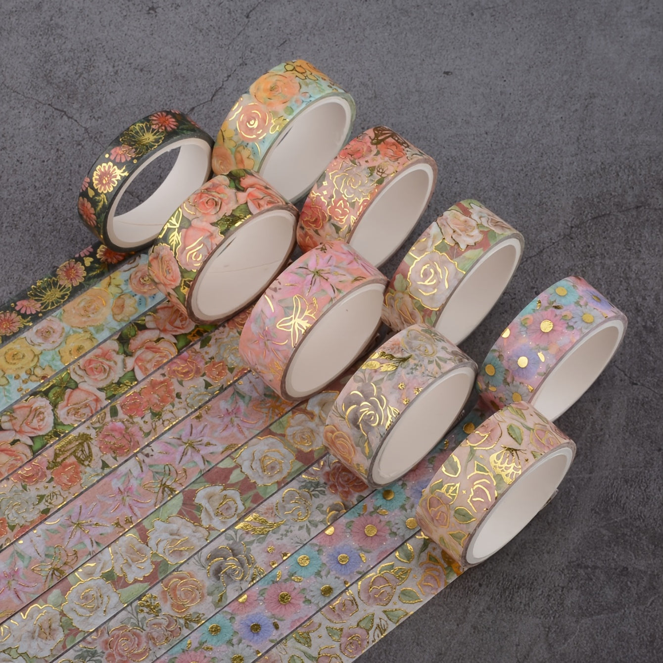 18 Rolls of Vibrant Floral Pattern Washi Tape - Perfect for Crafting, Scrapbooking, and DIY Projects - 3m/118in Long, Non-Waterproof, Easy to Tear and Reusable