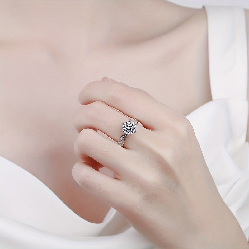 Tancise Original 925 Sterling Silvery Ring Moissanite Moissanite with Certificate Fine Jewelry Wedding Engagement Rings for Women