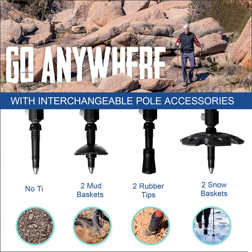 2pcs Durable Telescopic Multifunctional Aluminum Trekking Pole - Perfect for Mountaineering, Hiking, Camping, Fishing & Outdoor Activities!