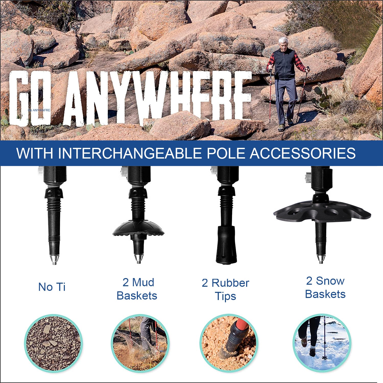 2pcs Durable Telescopic Multifunctional Aluminum Trekking Pole - Perfect for Mountaineering, Hiking, Camping, Fishing & Outdoor Activities!
