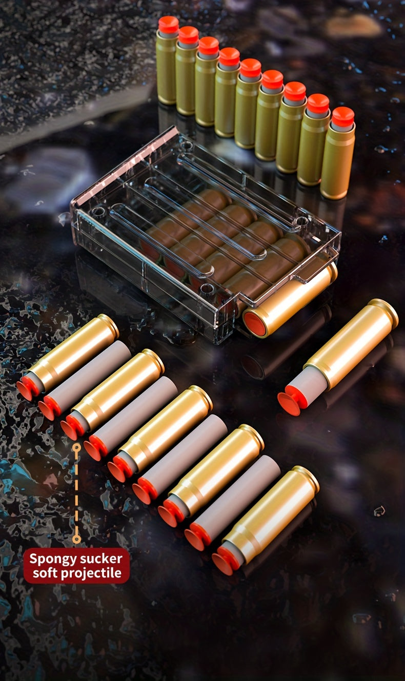Toy Gun With Soft Bullets, Toys Foam Blaster With 10 Pcs EVA Darts&10pcs Bullet Shell, Shooting Games Education Toy Model For 8, 9, 14+ Kids Boys Christmas&Halloween Gifts