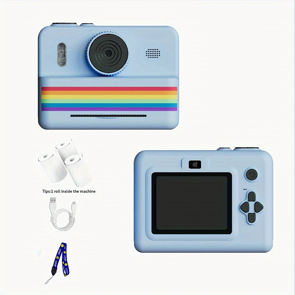 Youngsters Instant Print Camera, 2.8 Screen HD Digital Selfie Camera, Dual Lens Portable Toys with 3 Rolls Of Printing Paper, Christmas, Birthday, Halloween, Thanksgiving Gifts for 3-12 Years Old