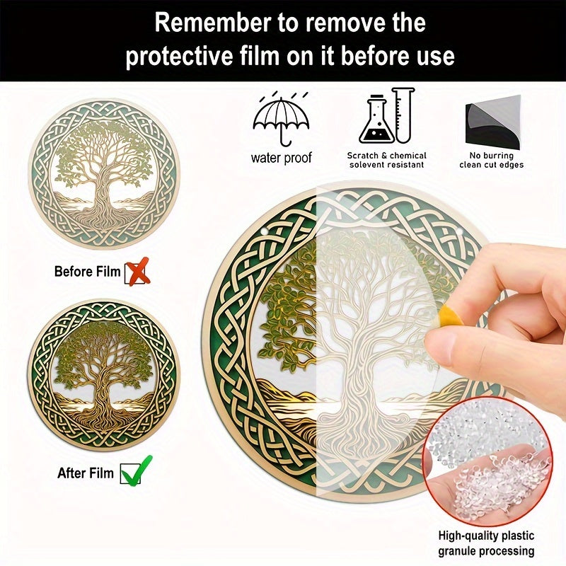 1pc Tree Of Life Window Decor, Artistic Home Ornament, Whimsical Garden Decor, Sun Catcher, Shade Umbrella, Perfect Gift For Mom, Family, Lover, Friends, Acrylic Wreath Plaque, Summer Courtyard & Door Welcome Sign, 6''x6''/15