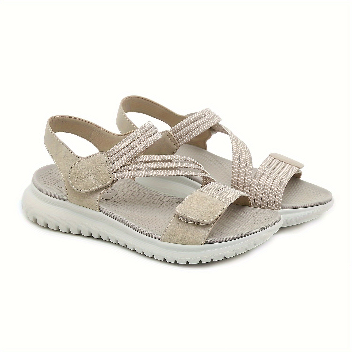 Breezy Chic Women's Flat Sports Sandals: Casual Perfect Open-Toe, Secure Ankle Strap, Versatile Solid Color