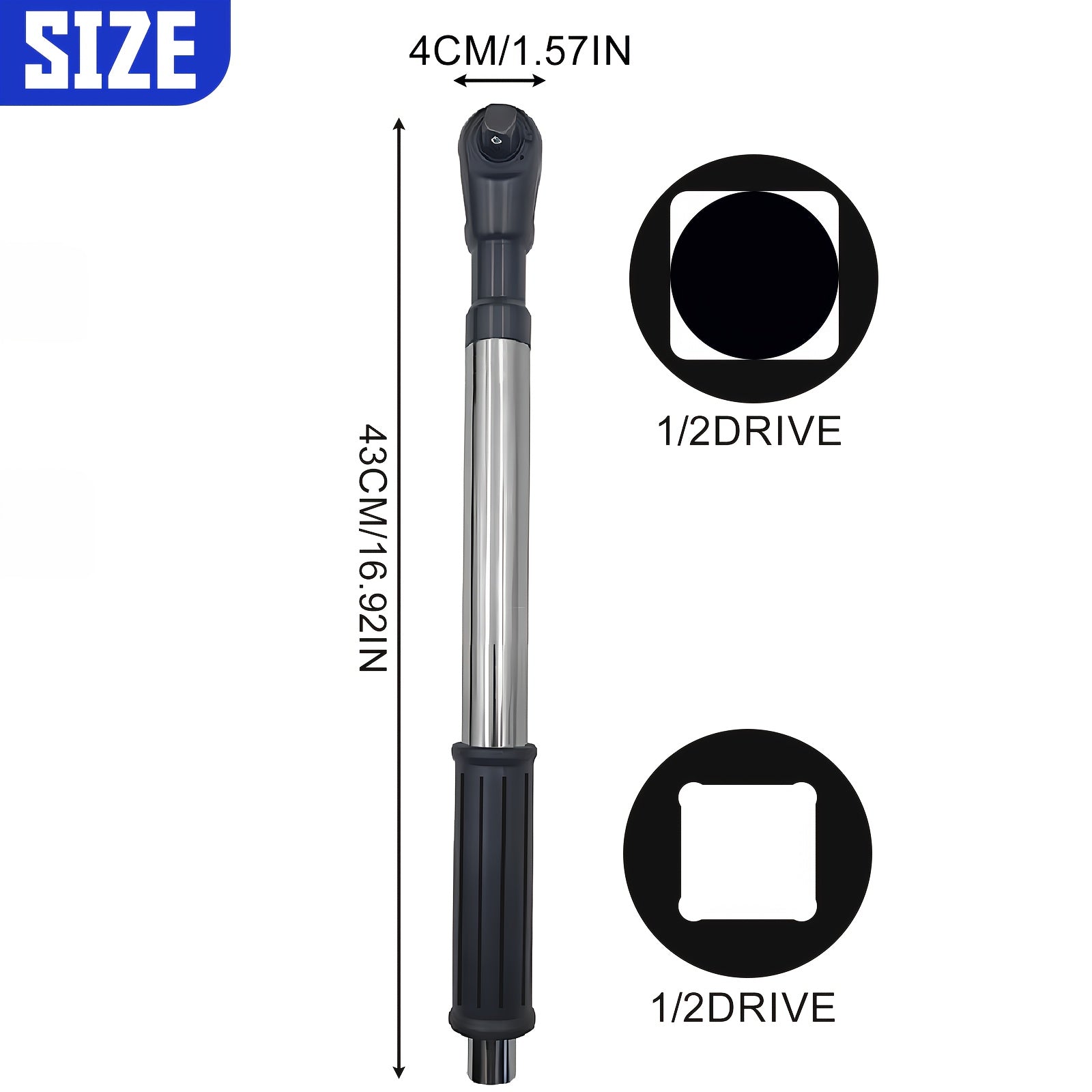 1pc 16.92in Universal 1/2-Inch Offset Extension Wrench