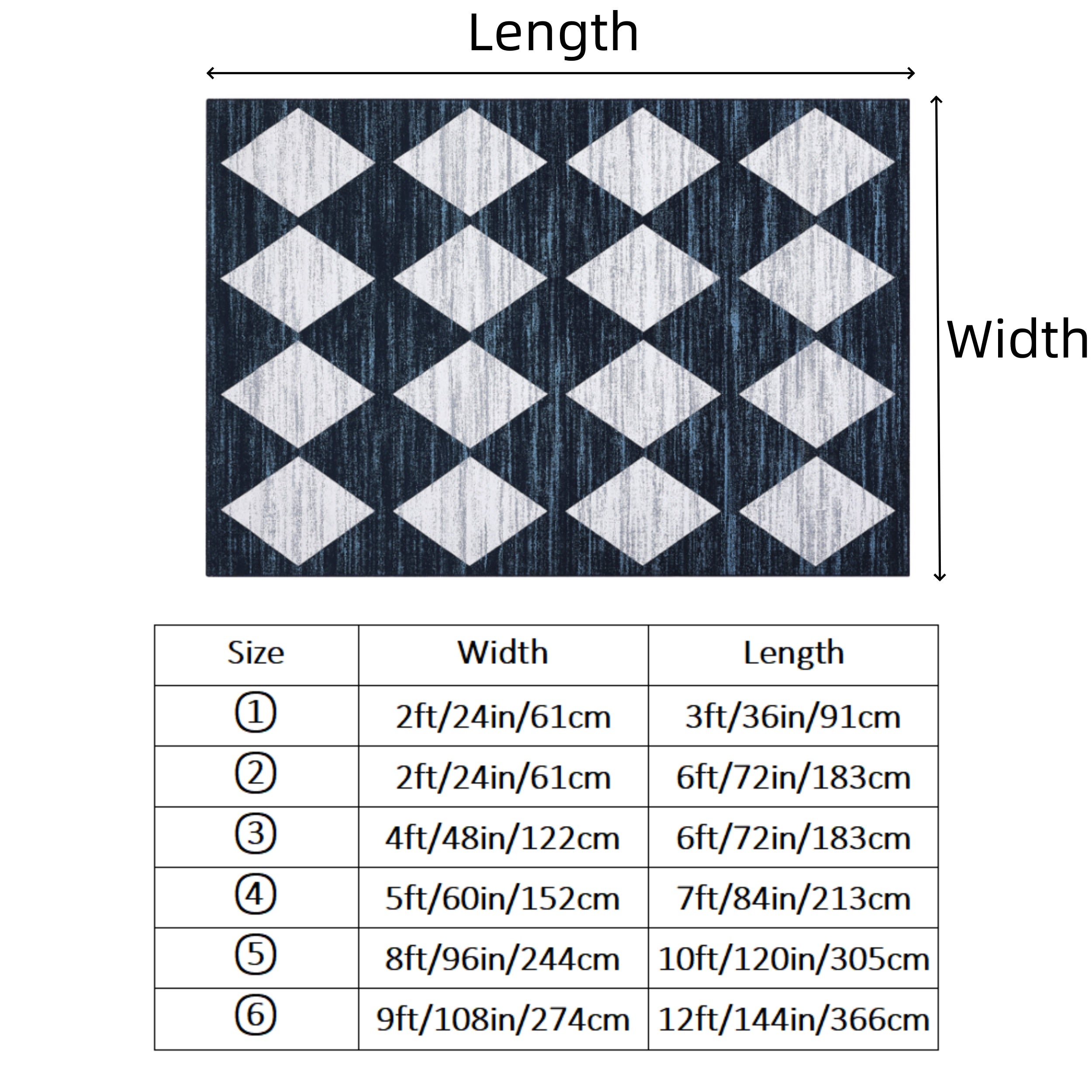1 pc Geometric Living Room Rugs Modern Trellis Carpet Washable Rugs Distressed Bedroom Rug Large Area Rug Moroccan Office Rug Meline Checkered Rug, Dark Blue
