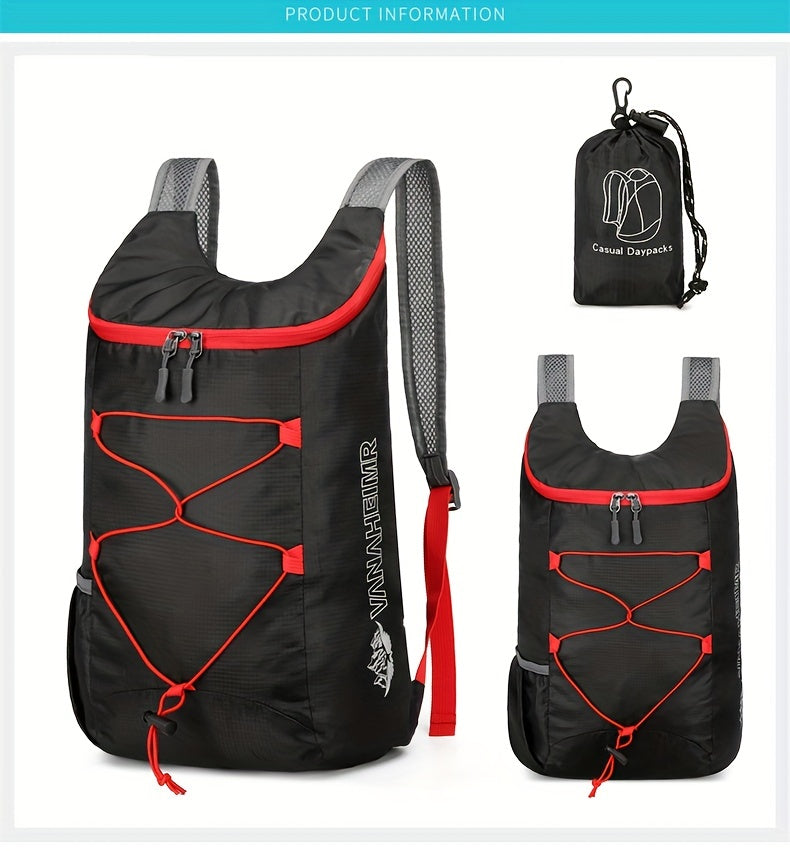 Small Portable Multifunctional Sports Backpack, Foldable Lightweight Waterproof Storage Bag For Men Outdoor Camping Hiking Travel Backpack