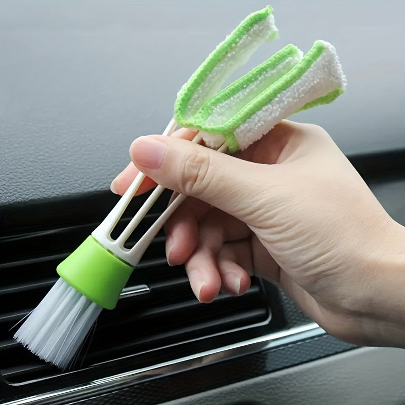 2-in-1 Car Vent Cleaning Brush - Multi-Functional Air Conditioner & Blinds Duster, Detachable and Washable for Door Partitions & Hard-to-Reach Corners