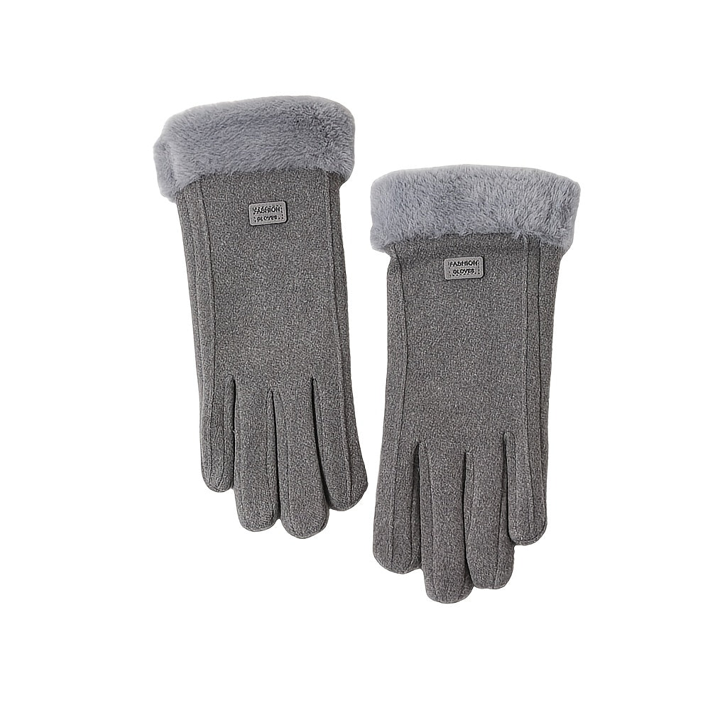 Pair of Thickened Warm Winter Gloves, Unisex Touchscreen Gloves for Outdoor Skiing and Cycling