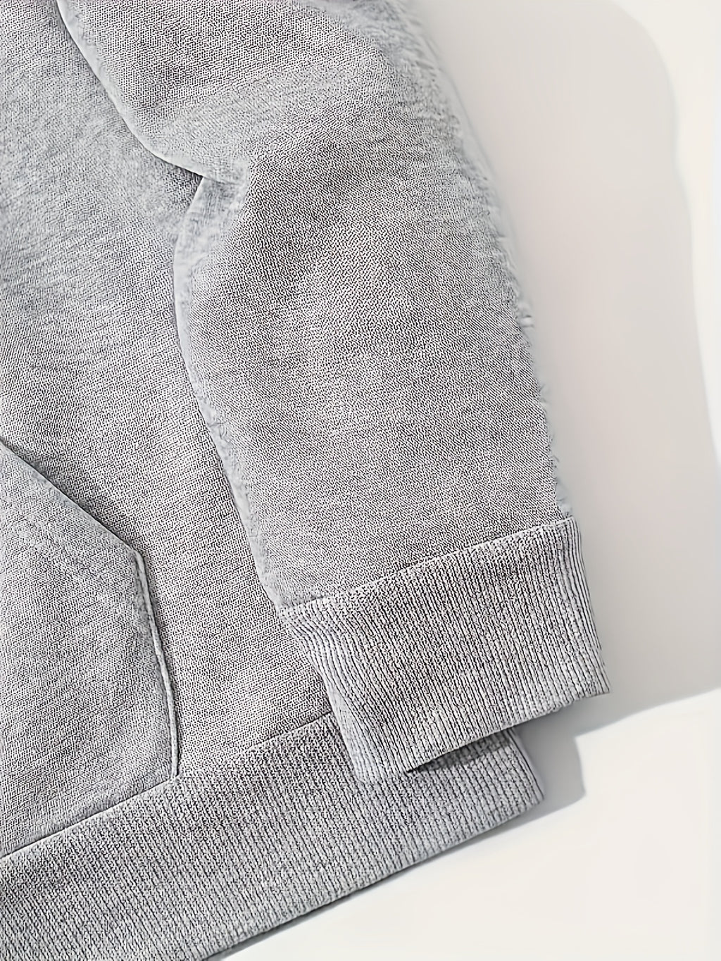 Mens Geometric Pattern Hooded Sweatshirt - Stretchy Pullover with Kangaroo Pocket, Applique Details, and Machine Washable Polyester Fabric - Casual Sports Style for Everyday Wear