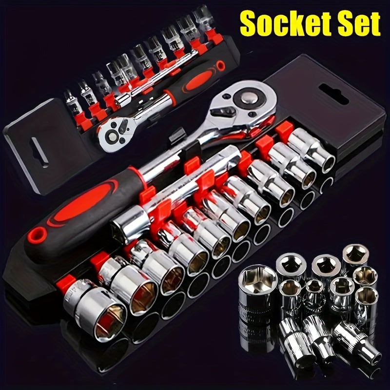 1SET 12-in-1 Xiaofei Auto Repair Tool Set, Quick Ratchet Wrench And Socket Set