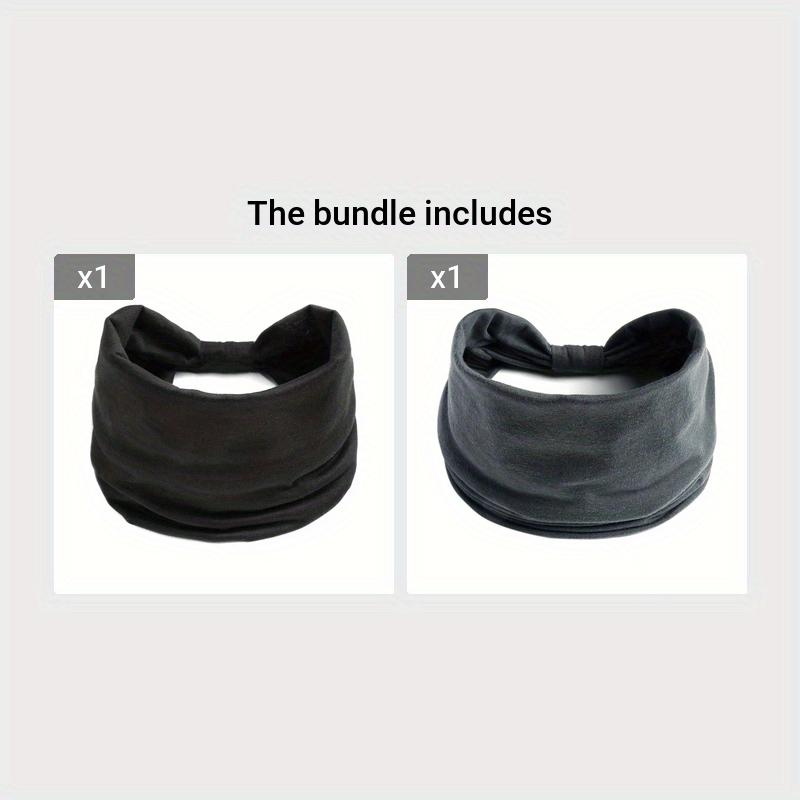 KAQIPEET Women's Wide Headband, Solid Color Polyester, All-Season Stretchy Hair Wrap, Bohemian Thick Sports Yoga Turban Headband Accessory, Colorful Print Knotted Elastic Yoga Headband