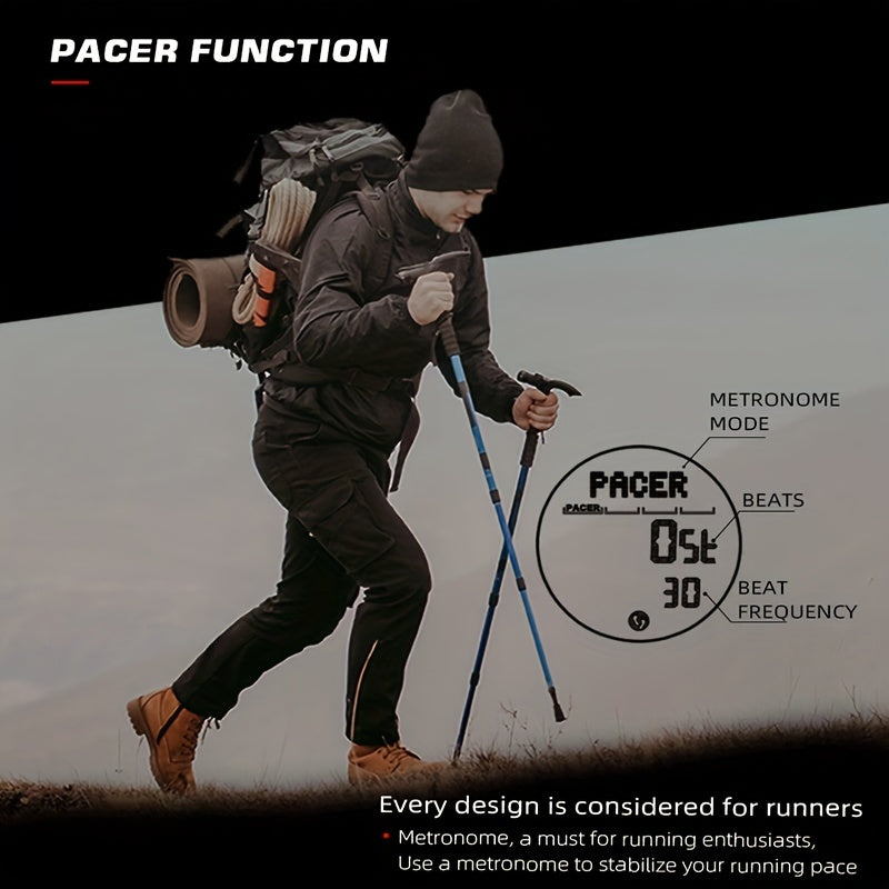 Mens Slim Sports Smartwatch - Water Resistant Chronograph Watch with Pedometer, Multi-Functional Wrist Watch with Carbon Fiber Strap for Fitness, Running, and Outdoor Activities