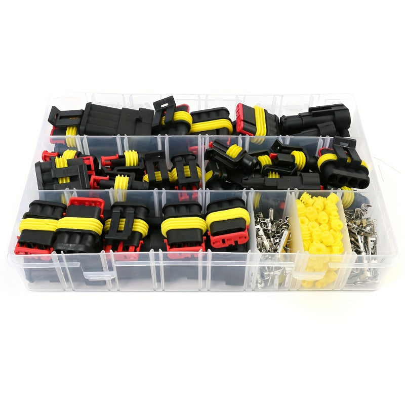 352pcs Waterproof Automotive Electrical Connector Kit - Durable 1/2/3/4 Pin Wire Plugs for Easy Car Repair & Maintenance