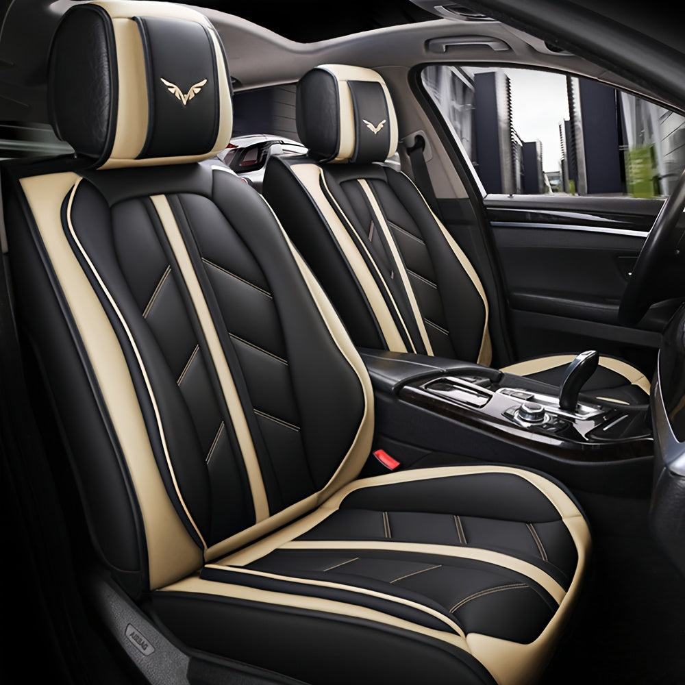 5 Seats Car Seat Covers Nappa Automotive Seat Cushion Protector Front Rear Full Set Waterproof Universal Fit for Most Sedan SUV Truck