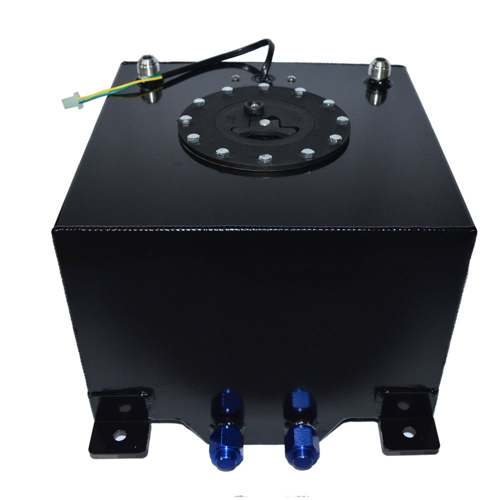 5 Gallon (20L) Aluminum Fuel Tank with Oil Level Sensor - Durable Black Tank, Bu