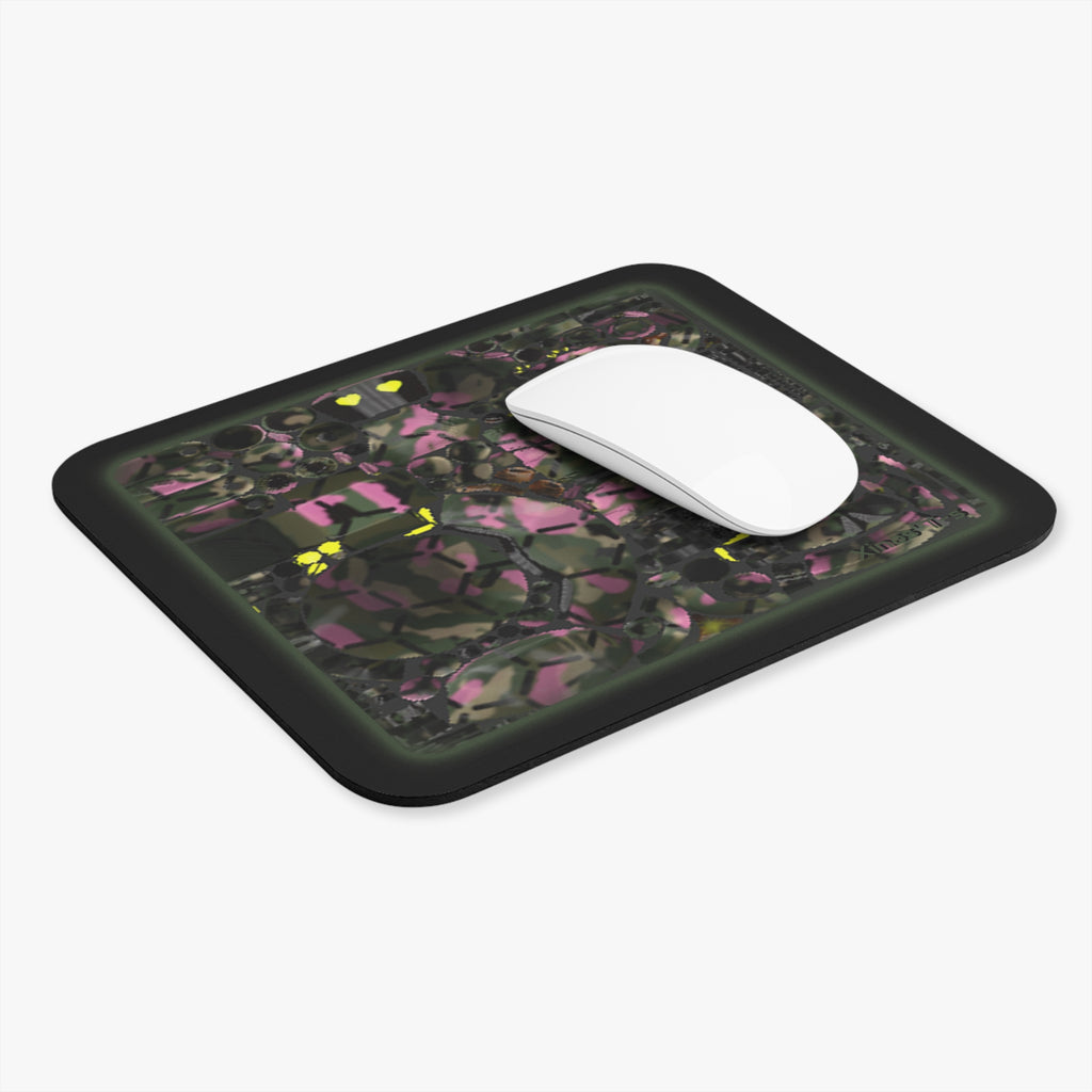 Camo  Robot Gurl Texture Map Green Glow Rectangle Mouse Pad — Tactical Gaming Desk Mat